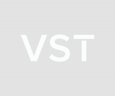 VST logo in grey background
